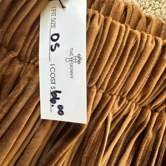 Brown Suede Midi Pleated Skirt - Picture 2 of 2